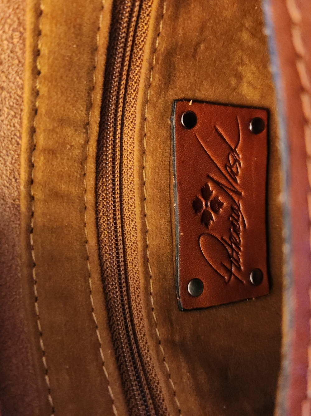 Patricia Nash Brown Floral Embossed Leather Crossbody Bag Anniversary Edition - Picture 8 of 15